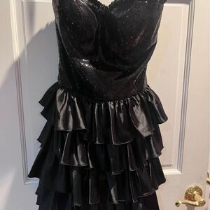 Woman’s 4 HOCO homecoming formal black sequin prom dress gown BASIX black label